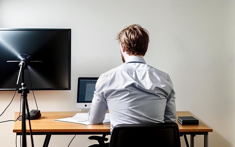 Junger Mann bereitet eine Bewerbung am Computer vor Junger Mann bereitet eine Bewerbung am Computer vor